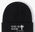 GOD IS GOOD (Cross) Autumn and Winter Outdoor Casual Beanie Cap.