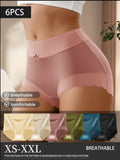 6pcs Women's Satin Panties – Lightweight & Breathable, Bow Design