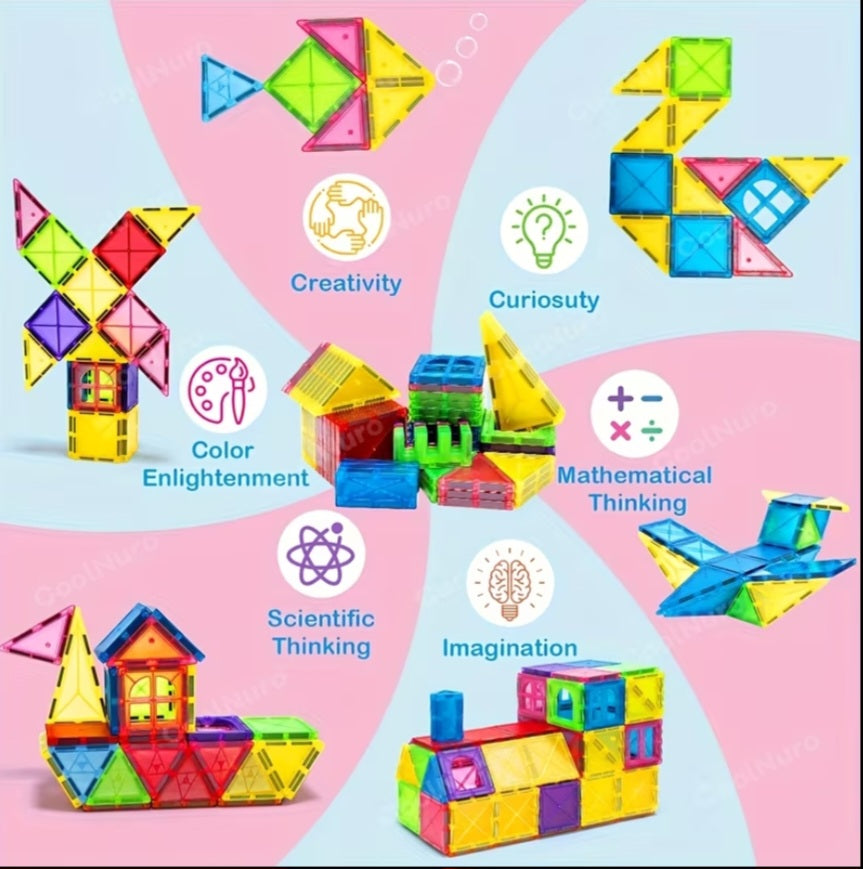 Magnetic Building Blocks – 40-Piece Sensory Educational Set.