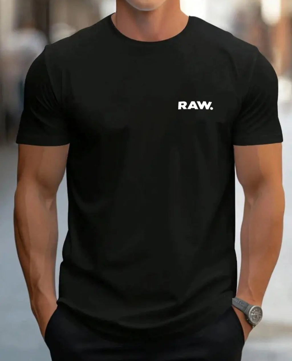 (Xl) Men'S RAW Texture T-Shirt.
